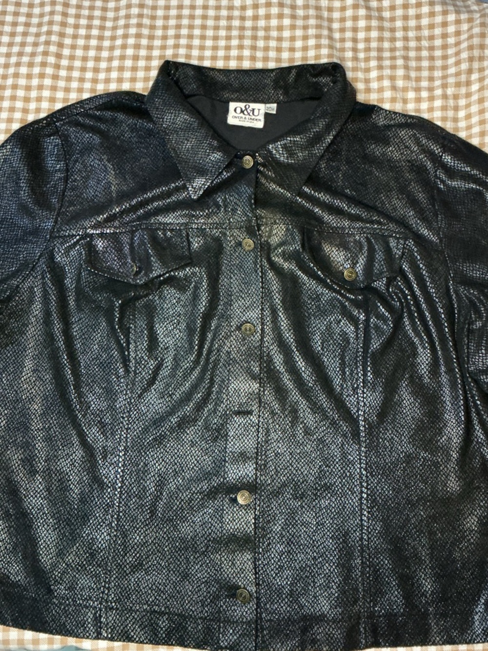 Jacket Over & Under Women’s Size 20W Black Animal Print